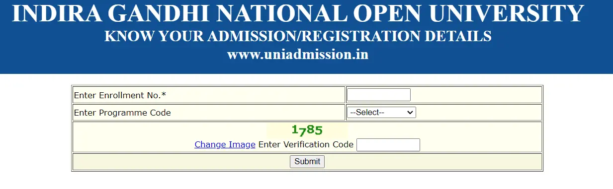 IGNOU Admission Status